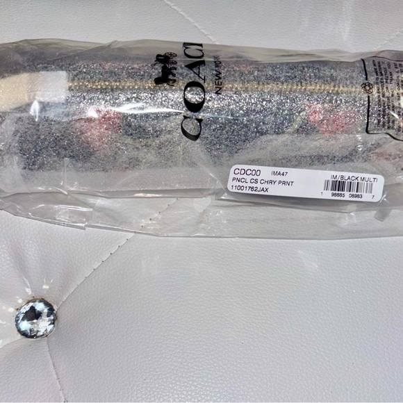 NEW Coach Limited Edition Cherry Print Black Red Multi Coated Canvas Pencil Case - Picture 9 of 13